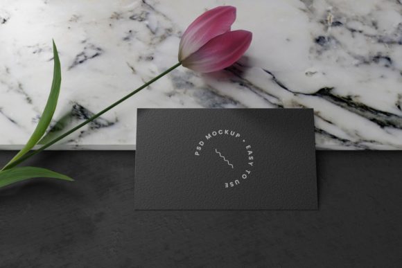 Black and White Business Card Mockup Psd