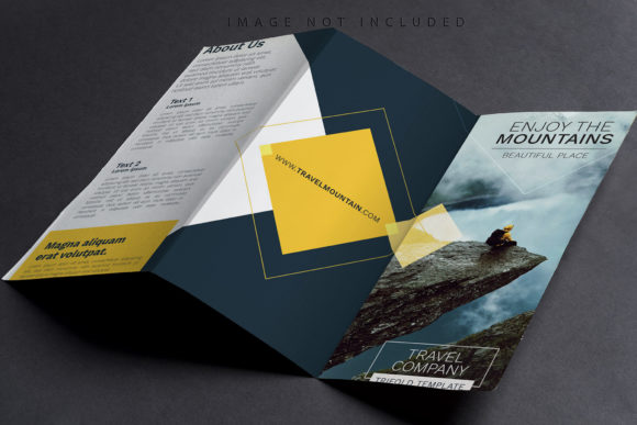Mockup Trifold Brochure on Black