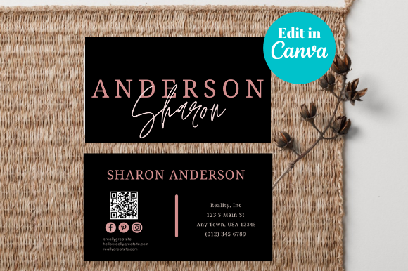 Rose Gold QR Business Card