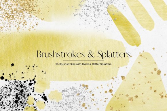 Yellow Watercolor Brush Strokes